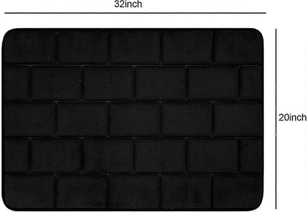 Memory Foam Bademåtte Skridsikker 80x50 cm Sort Badeværelsestæppe db