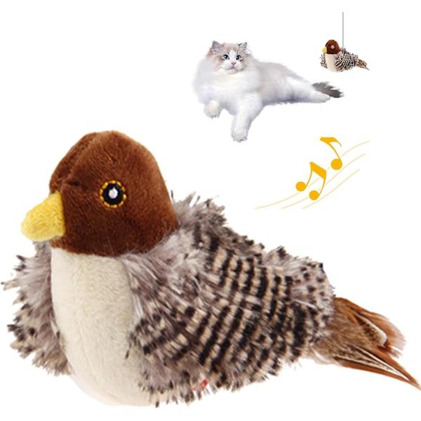 Fladdrande Fågel Sparv Katt Leksak Livsliknande Kvittrande Ljud Beröringsaktiverad Kattunge [DB] birdie