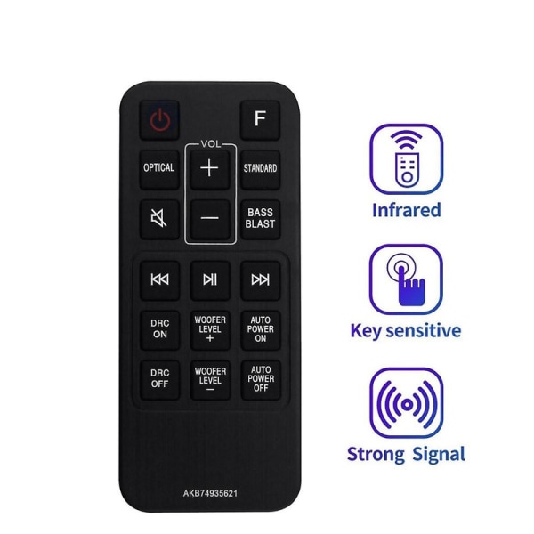 Replace Akb74935621 Remote Control For Lg Sound Bar Sj2 Sj2.aeusllk Sj2.deusllk [DB]