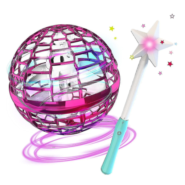 Pro Flying Ball Space Orb Magic Mini Drone Ufo Boomerang Boy Girl Kid's Toys [DB] Pink and Magic Wand