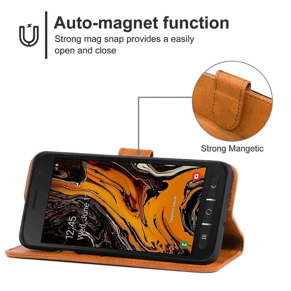 Läderfodral för Samsung Galaxy Xcover 4s [DB] Brown