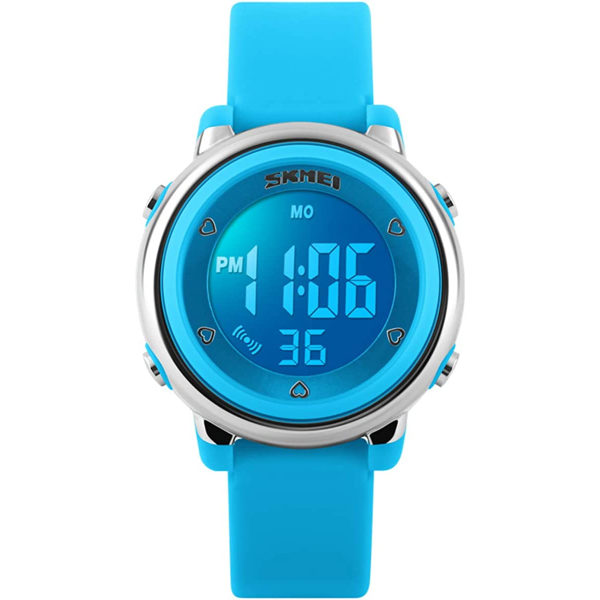 LED valaiseva vedenpitävä elektroninen watch silikoninen watch (sininen)