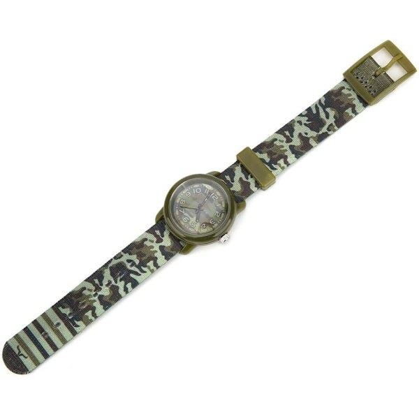 Barnklocka tecknad camouflage (kamouflagegrön)