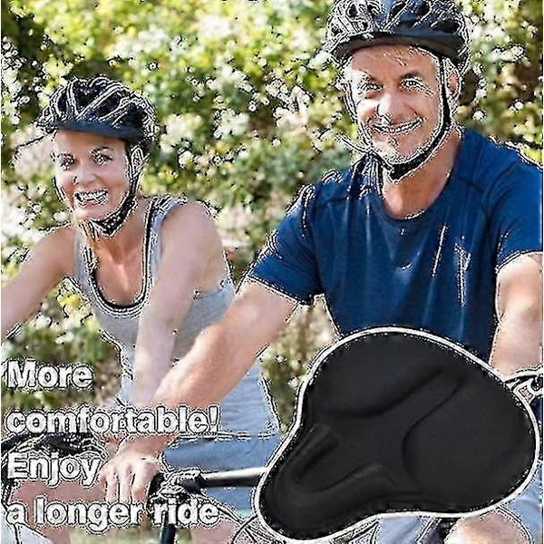 Bekväm Träningscykelsadelöverdrag Stor Bred Mjuk Vadderad Cykelsadelkudde Passar För Cyklar p20241126276 [db] 27.5*26*3.5cm