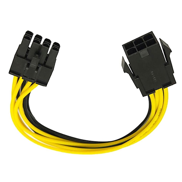 Fiauli 6-Pin till 8-Pin PCI-E Power Converter Förlängningskabel för Grafikkort [db] Black
