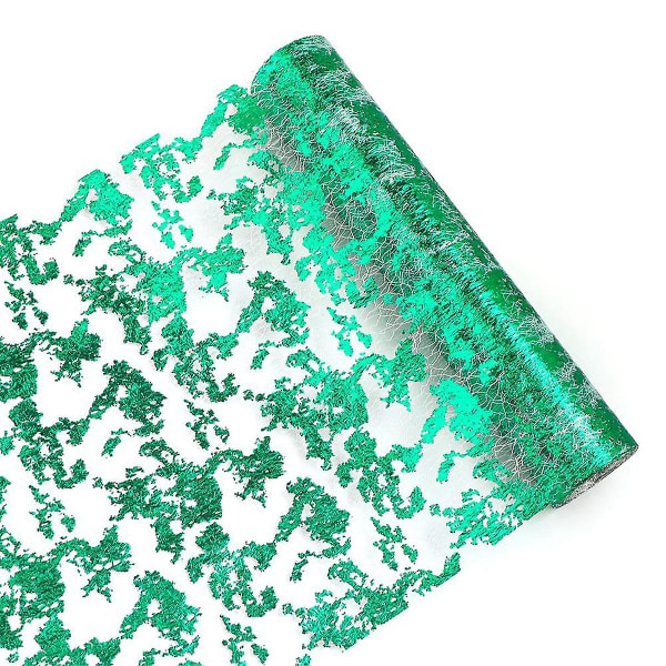 Vihreä pöytäjalka Glitter Metallic Thin Mesh Pöytälenkki Sparkly Pöytäkoristeet häihin, morsiussuihkuun