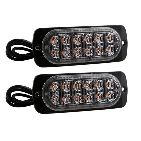 12 Led-stroboskooppi varoitusvalo Helppo asentaa Ilmaisinlamppu Kuorma-auton lisävarusteiden toimitukseen  [dB} Red Light