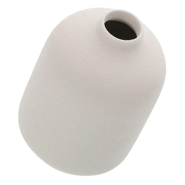 Blomvas för dekor Keramisk blomhållande skrivbordsutsmyckning 6.5X10CM Vit 1-pack[DB]