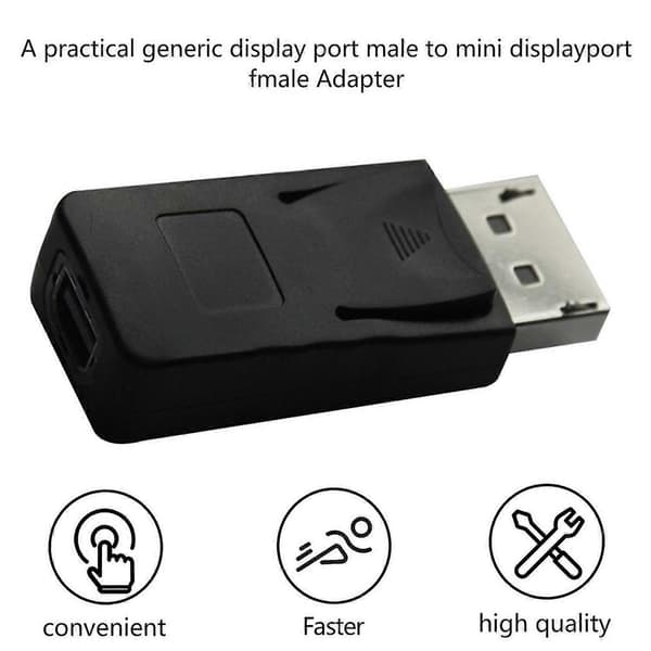 DP til Mini DP-konverter tabsfri Plug and Play DisplayPort-han til Mini DisplayPort-hun videoadapter