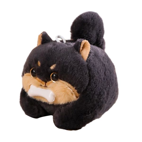 Cartoon Viftande Svans Katt Plyschdocka Ingen Batteri Mjuk Fylld Plyschleksak för Barn [DB] Black Shiba Inu
