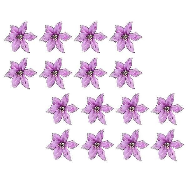 36 stk. kunstige juleblomster til juletræspynt [DB]