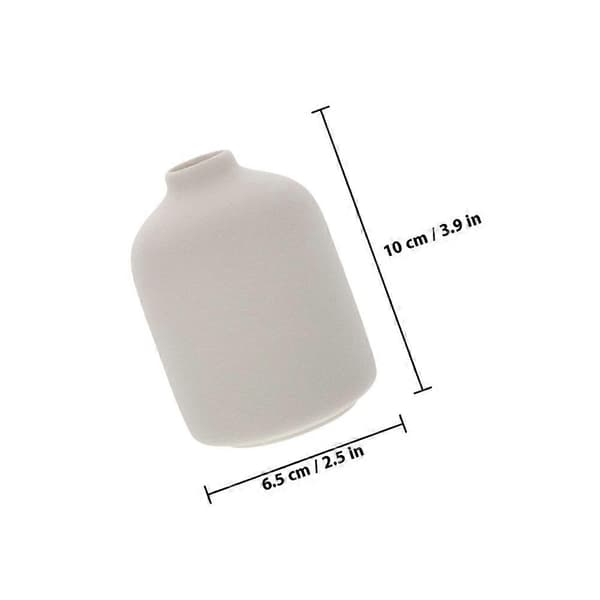 Blomvas för dekor Keramisk blomhållande skrivbordsutsmyckning 6.5X10CM Vit 1-pack[DB]