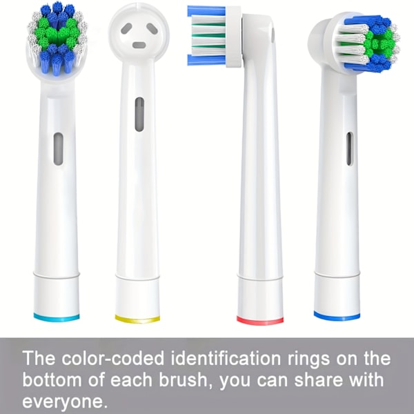4-pack Elektriska Tandborsthuvuden för Oral B Tandborstar - Mjuka Dupont-Borst, För Vuxna, Batterifria 4pcs