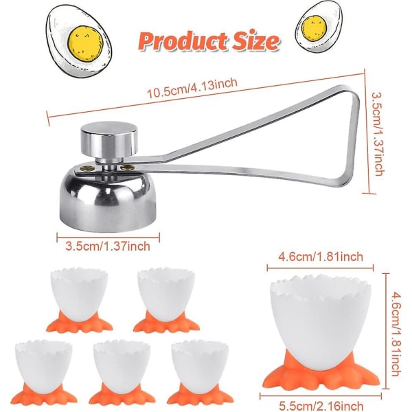 Novelty eggekoppsett for kokte egg (7 stk)