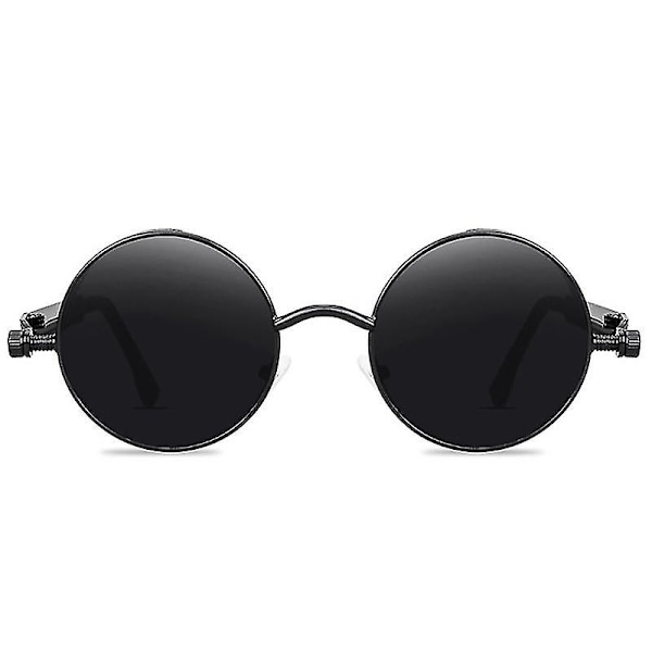 Vintage Polarisoivat Steampunk Miesten Pyöreät Aurinkolasit Tyylit Db Black Frame Grey Lenses