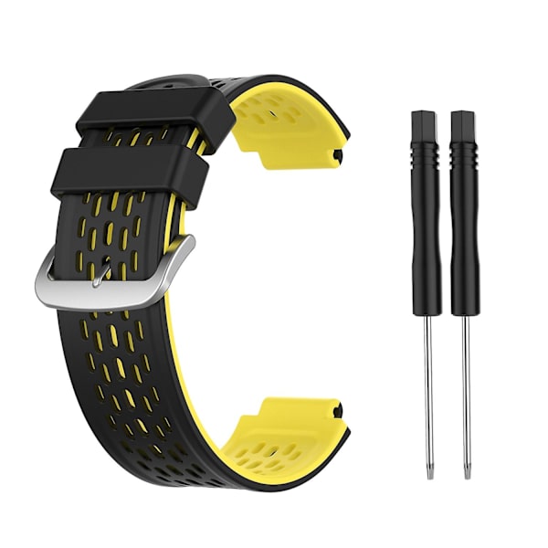 Garmin Approach S2 / S4 -kelloille silikoninen ranneke [DB] Black Yellow