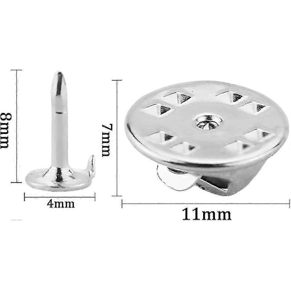 120 Par Butterfly Clutch Tie Tacks Nålryggar Kompatibla med 8 mm Långa Tomma Stift för Hantverk (Silver) db Silver