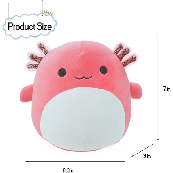 1 Kpl Axolotl Pehmolelu, 8 Tuumaa (noin 20,3 cm) Pehmeä Pehmotyyny, Loistava Lahja Syntymäpäiville ja Jouluun (vaaleanpunainen) [DB]