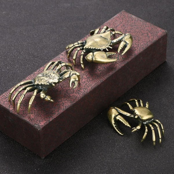 3pcs Feng Shui Crab Mini Brass Crab Figurine - Good Luck Wealth Prosperity
