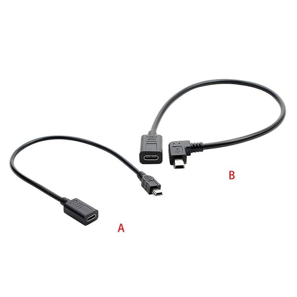 USB-C til Mini USB 2.0 Adapter Type C Hunn til Mini USB Hann Adapterkabel [DB] A
