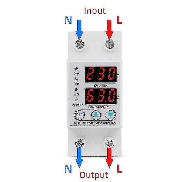 63a 230v Över- och underspänningsskydd Strömbegränsande Voltmeter [db]