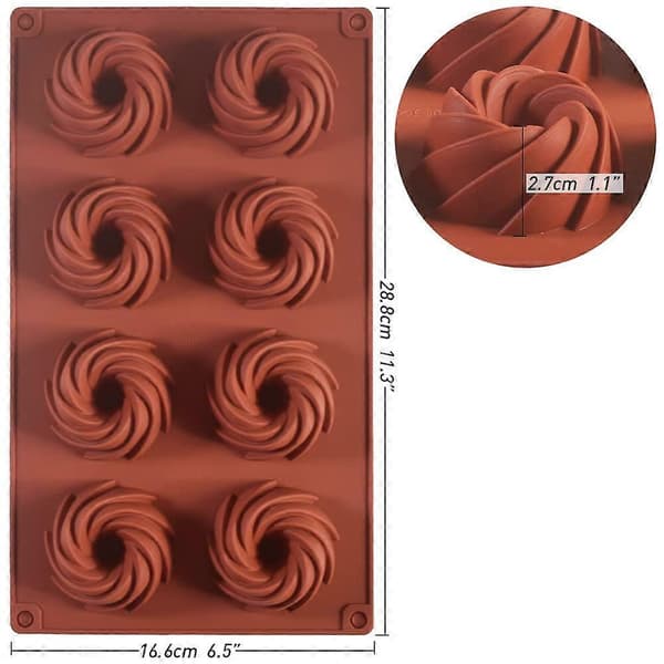Silikon Vortex-form for sjokolade, godteri, pudding, kjeks, pakke med 3 [DB]