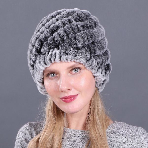Dame Fur Beanie Hat med Plyslag for at Holde Varmen til Kolde Vinterudendørsaktiviteter [DB] 1