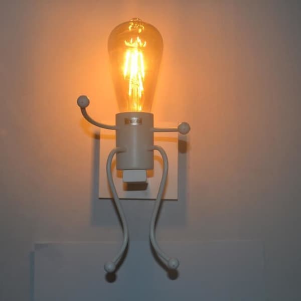 Moderne vegglampe - E27 sokkel - Metall - Hvit - Til barnerom[DB]