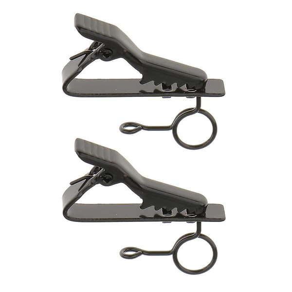 2x Pro Sort Mikroskopisk Klips Til Lavalier Sennheiser Klips {Db} Black