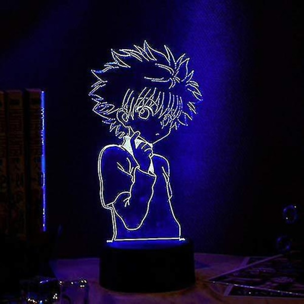 3D nattlampa Anime Hunter X Hunter Killua 3D nattlampa figur för barn sovrumsdekor nattlampa manga present nattlampa bordslampa [DB]