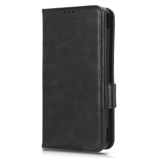 För Asus ROG Phone 7 5G Mobiltelefon Plånboksfodral PU Läder Präglat Triangel Ställ Skydd [DB] Black