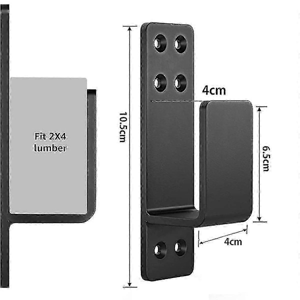 2x4 Dørbarrikadebeslag Heavy Duty Opgraderet Dørbarholderbeslag Til Hjemmesikkerhed Passer Til {Db}