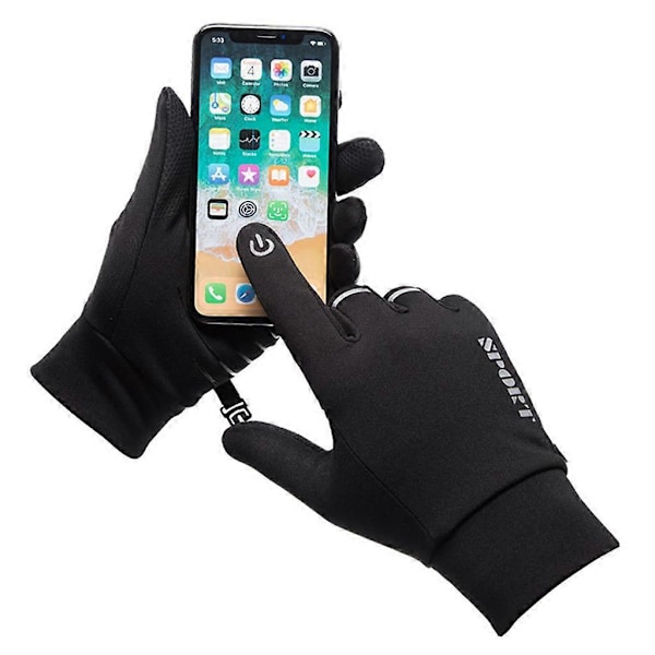 Luminous Outdoor Ridehansker for Menn og Kvinner Vindtette Full Finger Touch Screen Refleks Tykke Varme Hansker DB Gray M