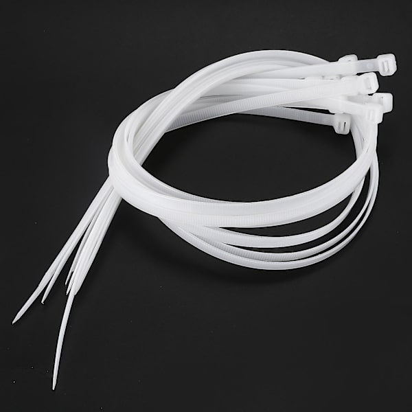 10x Extra långa 76cm kabelband vita blixtlås  [dB}