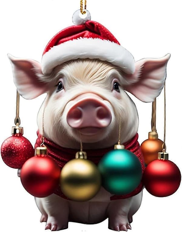 Julepynt Akryl Gris Flad Bilhæng Juletræspynt julepynt udsalg [DB] B