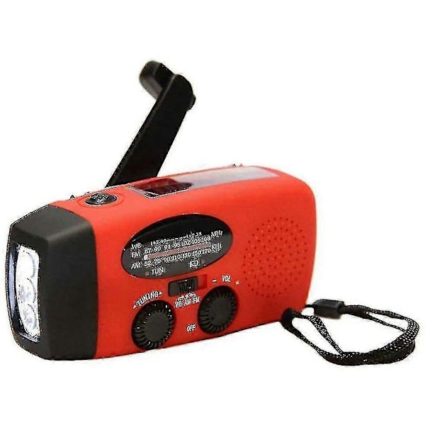 Kannettava aurinkoenergialla toimiva hätäradio, jossa on tuulivoima ja 2000 mAh:n tehoinen taskulamppu [db]