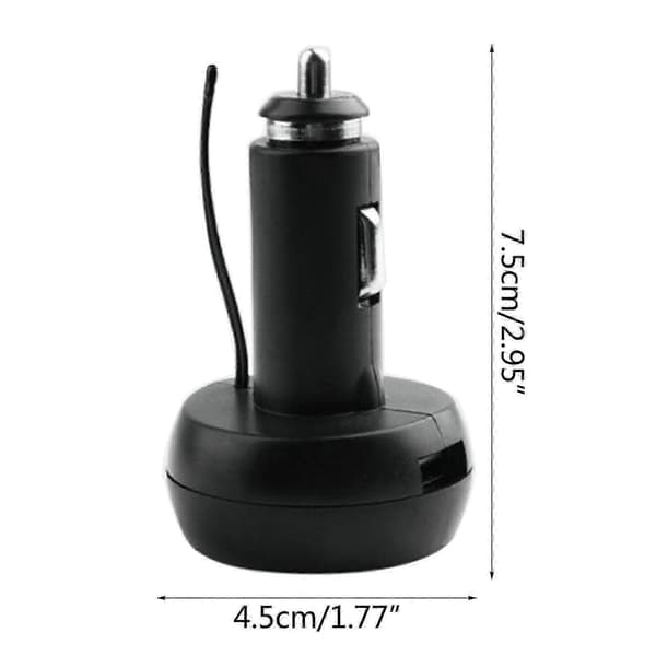 3-i-1 12/24V Bil Auto LED Digital Voltmeter Måler Termometer USB-lader [DB]