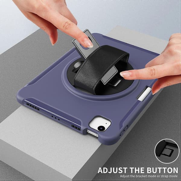 Til iPad Air 5./4. generation etui 10,9 tommer robust stødsikkert cover med blyantholder, støttefod[DB]