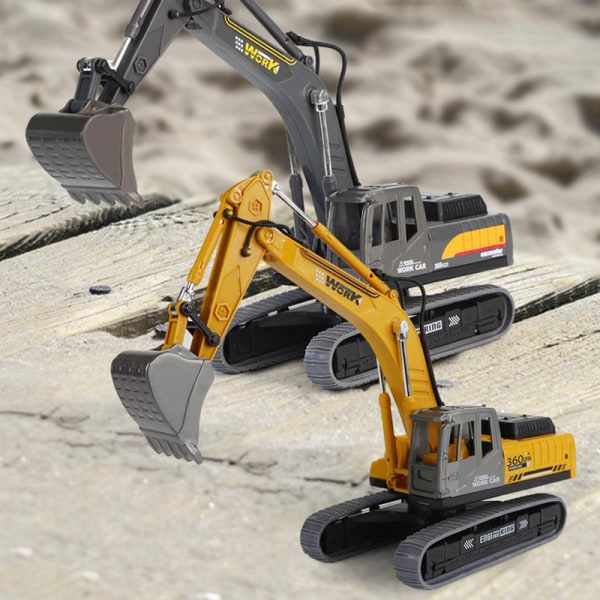 Gravemaskine Legetøj 360-graders Rotation Gravearm 1:36 Skala Simulering Ornament Ingeniørkøretøj Model Børnelegetøj Db Yellow