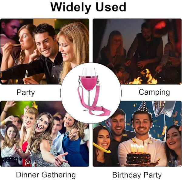4-pack med vinglas hållare för hängande vinglas hållare för hängande kopphållare festival vinglas hållare för jul födelsedag bröllop (rosa) db