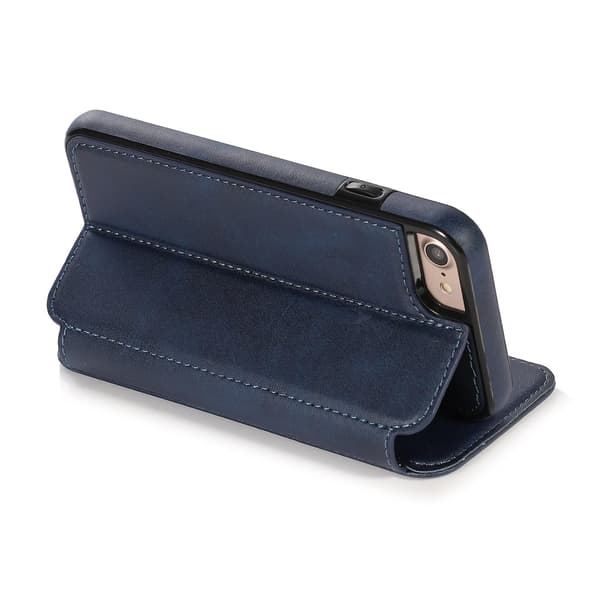 Knight Læder Etui Til iPhone SE 2022 / SE 2020 / 7 / 8 [DB] Blue
