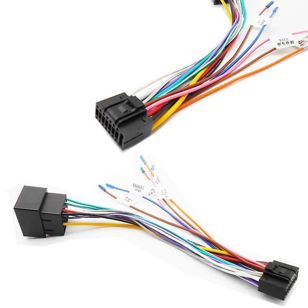 16-pinners til ISO-kabeladapter ledningsnett universelt tilbehør ledning for 2 din radio bil android-enhet [DB] cable