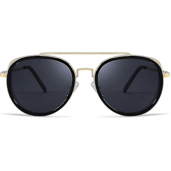 Retro Punk -aurinkolasit, pyöreät punk-tyyliset kaksoissiltalasit naisille ja miehille B2822 db Grey Lens