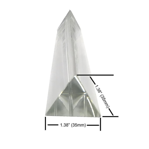 Krystall 6 tommers optisk glass triangulært prisme for undervisning i lysspektrumfysikk og fotofotograferingsprisme, 150 mm Db