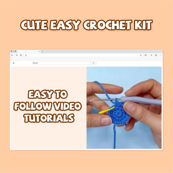 3 st virkade kit för nybörjare, djur virkade kit för kompletta nybörjare vuxna med steg-för-steg-videohandledning
