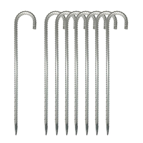 6x Hageplugger Trampolineplugger Teltplugger for Hage Vandring Utendørs db Silver J Shaped