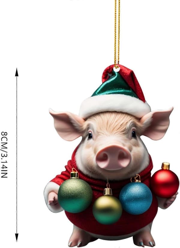 Julepynt Akryl Gris Flad Bilhæng Juletræspynt julepynt udsalg [DB] C