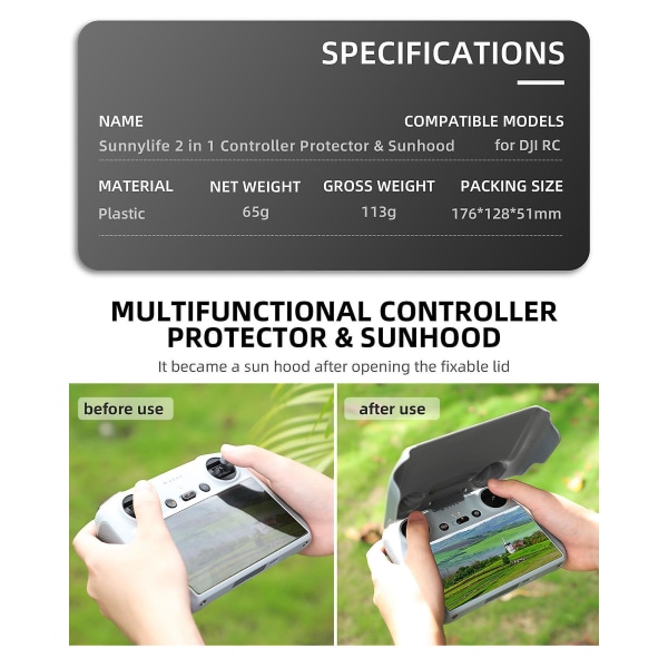 Dji Mini 3pro Controller Beskytter Solskærm Til Dji Rc Mini 3 Pro Tilbehør Vi Fk db