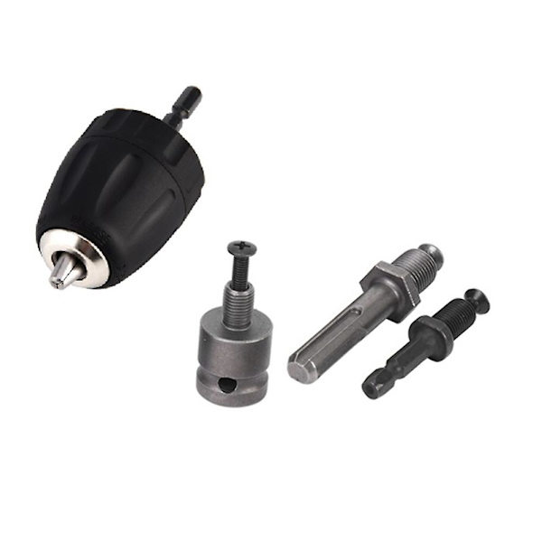 0,8-10 mm nyckellös borrchuck 3/8 - 24UNF gänga snabbchuck borrhållare med SDS-Plus 1/4 [DB] black