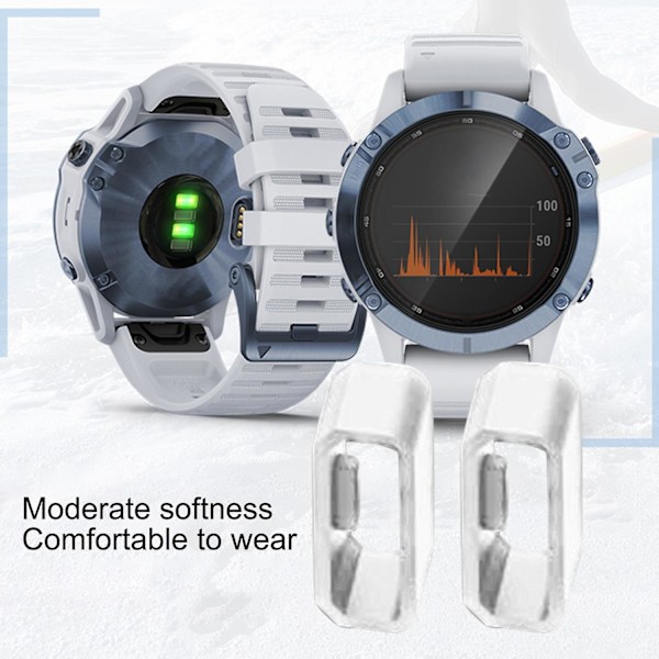 2 stk. Klokke Remmholderringer 22mm/26mm Loop Holder for Garmin Fenix 3/5X/5X Plus/6X/6/6 Pro/3 HR db White 22 mm